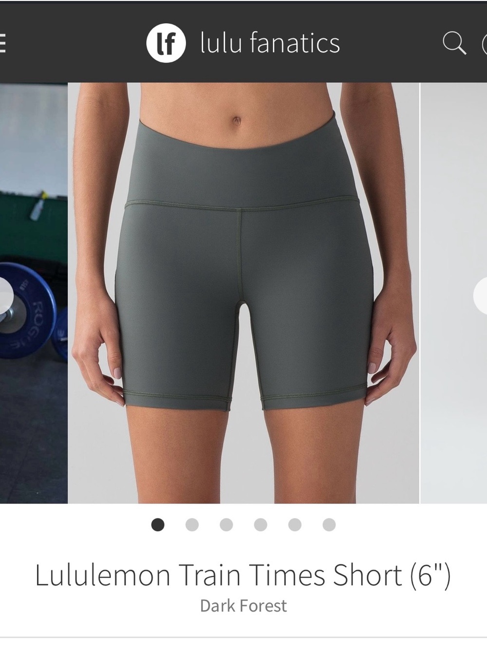 Lululemon Bike Short (6") - Dark Forest Green/ Grey size 8